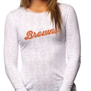 All-Sport Couture NFL Womens Cleveland Browns Hail Mary Burnout Shirt New